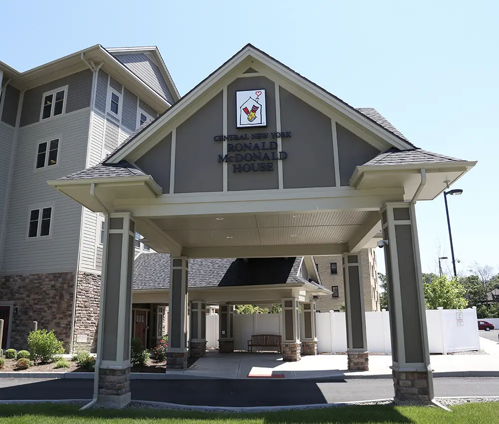 An exterior shot of the Ronald McDonald House Charities of Central New York